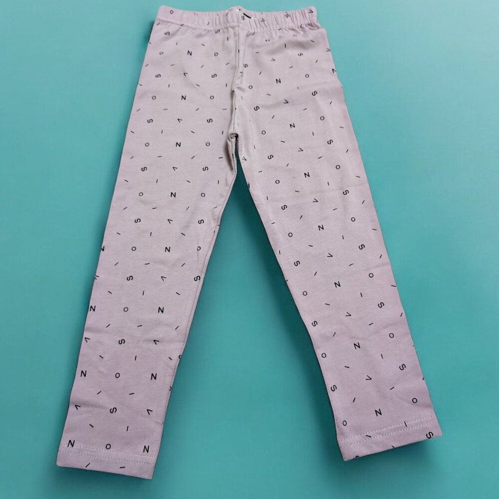 Pepco Full length Soft Cotton leggings Skinny Fit Purple With Alphabets NWOT